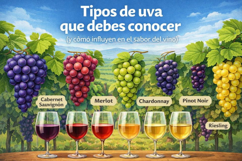 Tipos de uva que debes conocer y cómo influyen en el sabor del vino